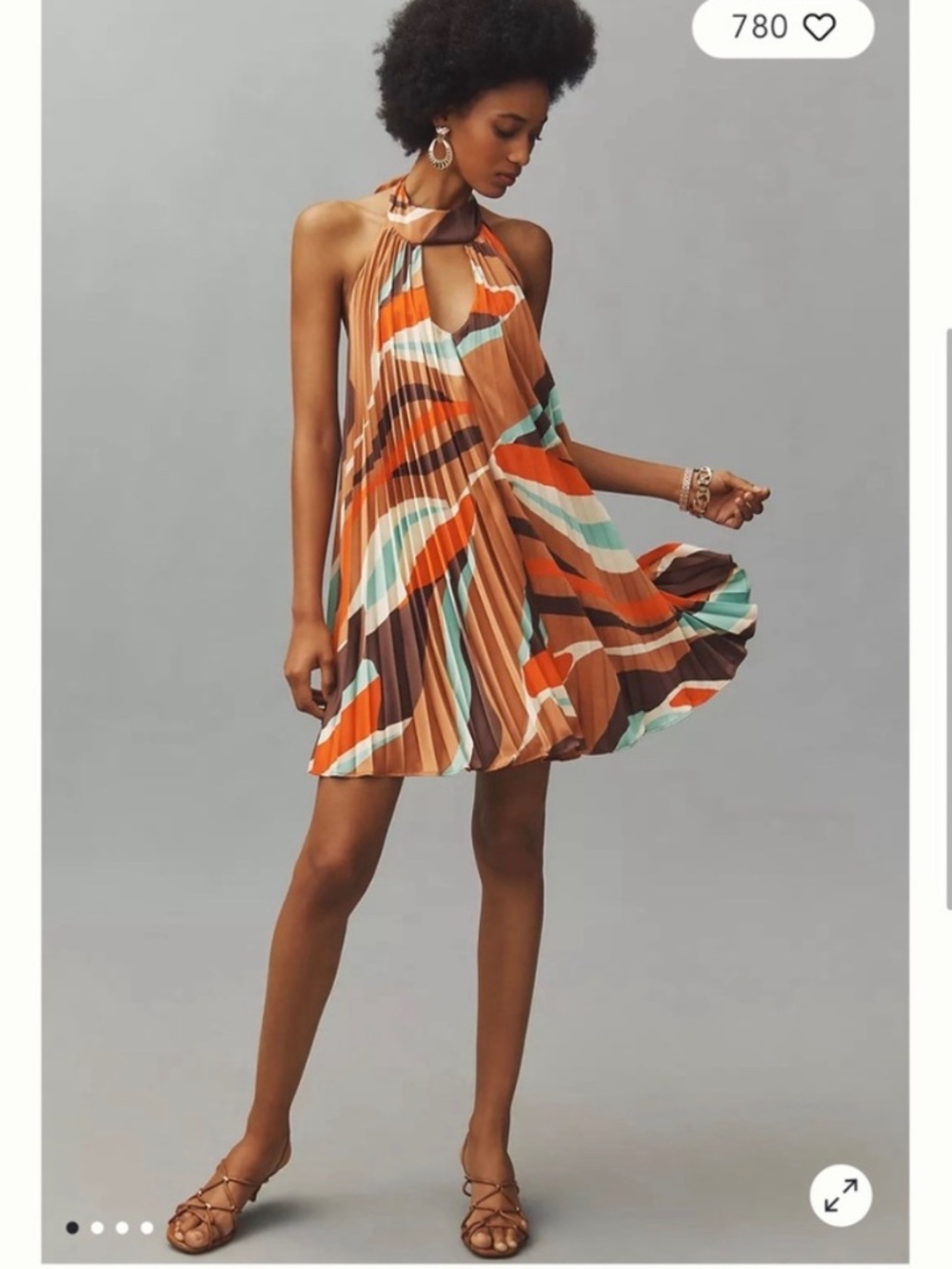 Anthropologie NWT Hutch Pleated Halter Swing Mini Dress